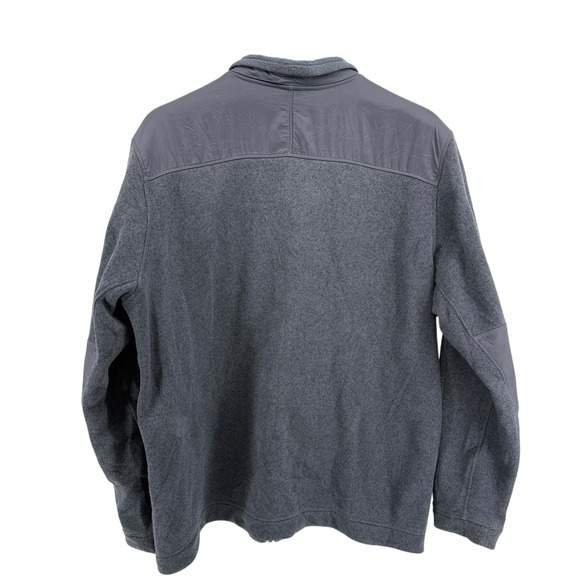 The North Face Fleece‎ Jacket Full Zip Logo Pocket Gray/Red Pre-Owned Mens XXL - Picture 8 of 13
